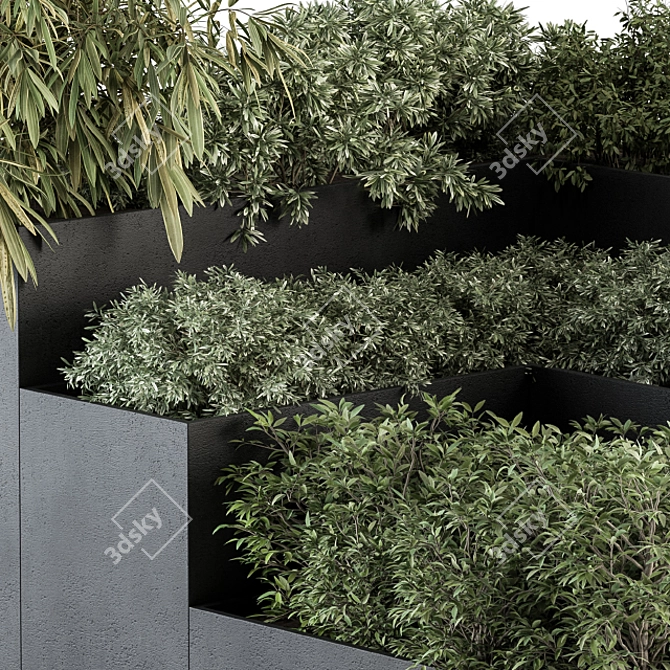 Modern Concrete Planter Set 3D model image 3