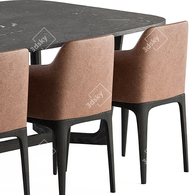 Poliform Concord Table & Grace Chair Dinning Set 3D model image 3