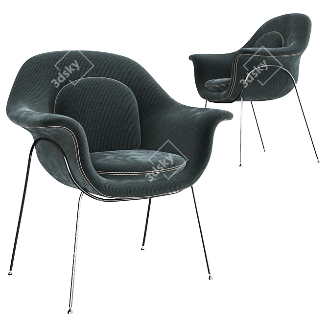 Ultimate Comfort Knoll Womb Chair 3D model image 4