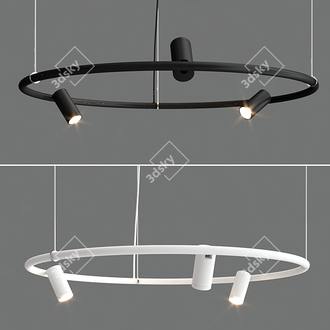 Elegant IRIS LED Pendant Lamp 3D model image 2