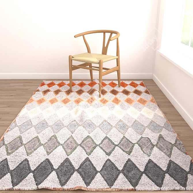 Versatile Rug Set: 6 Unique Designs for Diverse Scenes 3D model image 2