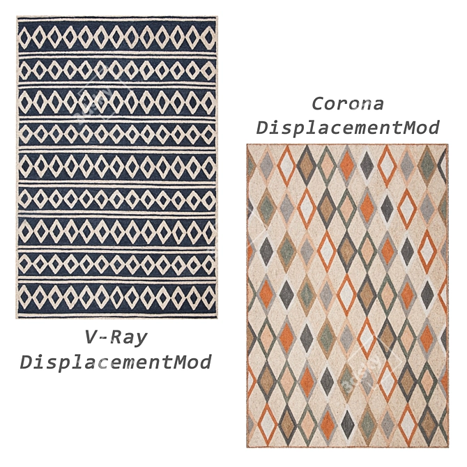 Versatile Rug Set: 6 Unique Designs for Diverse Scenes 3D model image 4