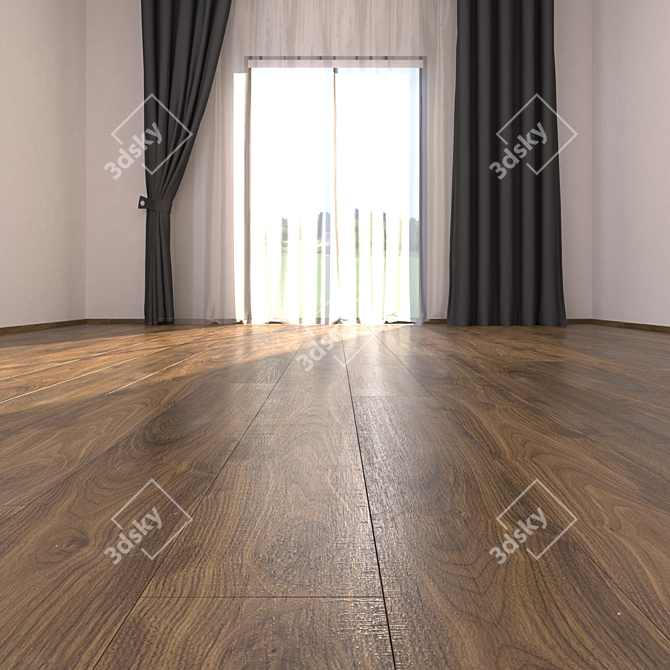 Premium Parquet Floor Collection: Noce Canaletta 3D model image 2