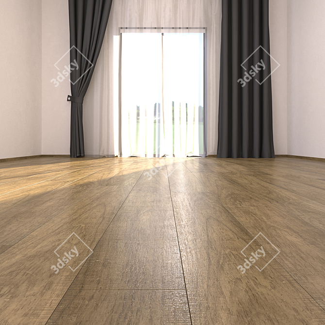 Luxury Parquet Floor: Noce Nazionale XVII 3D model image 2