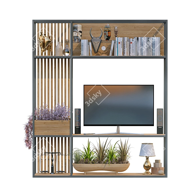 Modern TV Wall Set 211 3D model image 5