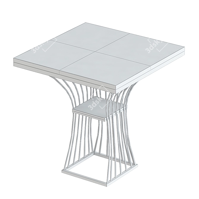 Modern Black Marble Side Table 3D model image 2