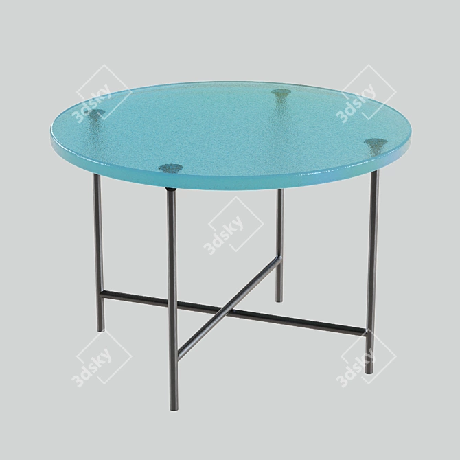 Minimalist Round Glass Coffee Table 3D model image 3