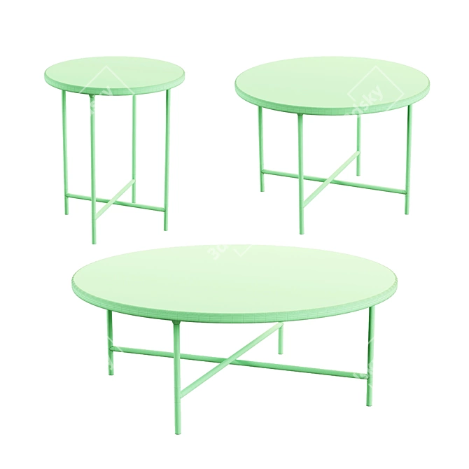 Minimalist Round Glass Coffee Table 3D model image 5