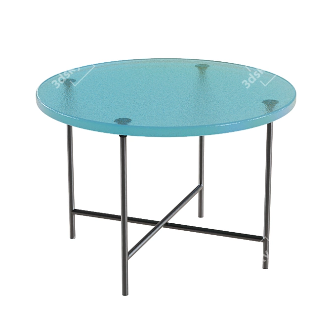 Minimalist Round Glass Coffee Table 3D model image 7