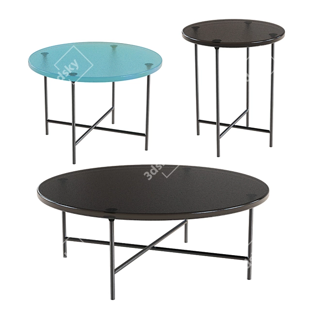 Minimalist Round Glass Coffee Table 3D model image 10