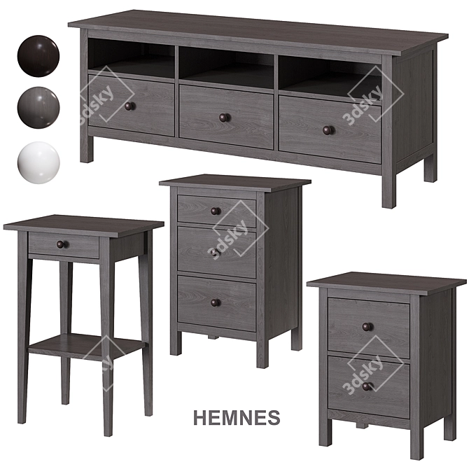 HEMNES Pedestal - Functional and Stylish Storage Solution 3D model image 2