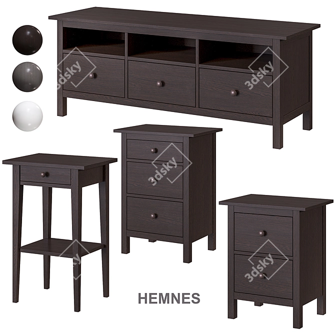 HEMNES Pedestal - Functional and Stylish Storage Solution 3D model image 3