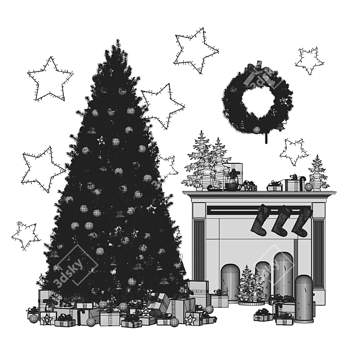 Corona Render Christmas Tree 3D model image 7