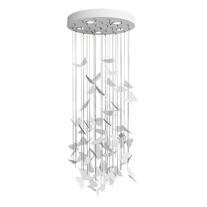 Night Butterflies Chandelier: Elegant & Ethereal 3D model image 1