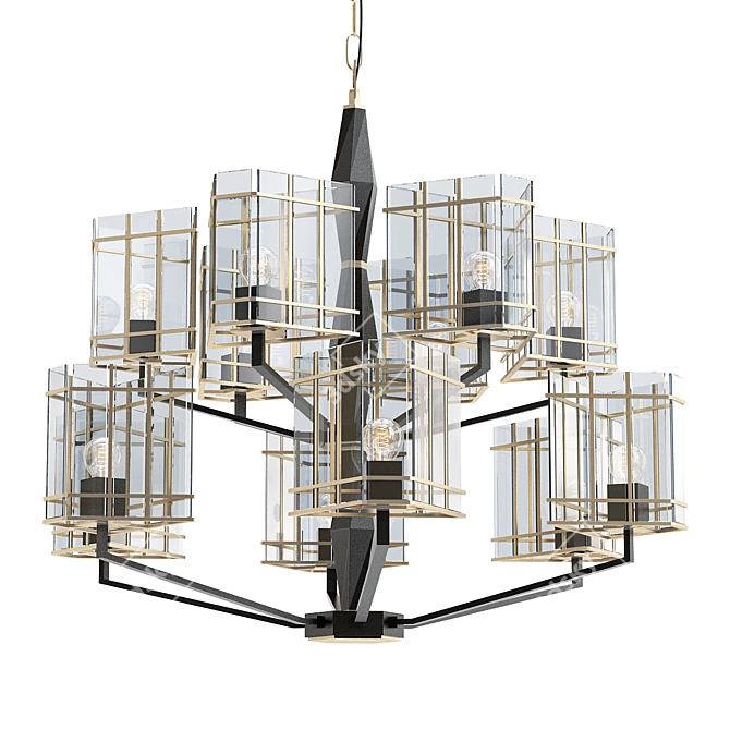 Stunning Glass Chandelier 3D model image 1