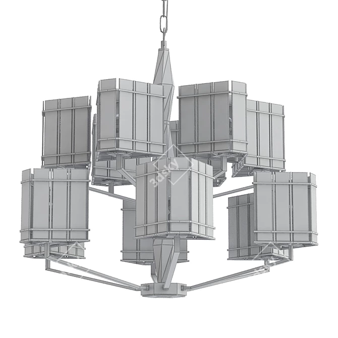 Stunning Glass Chandelier 3D model image 2