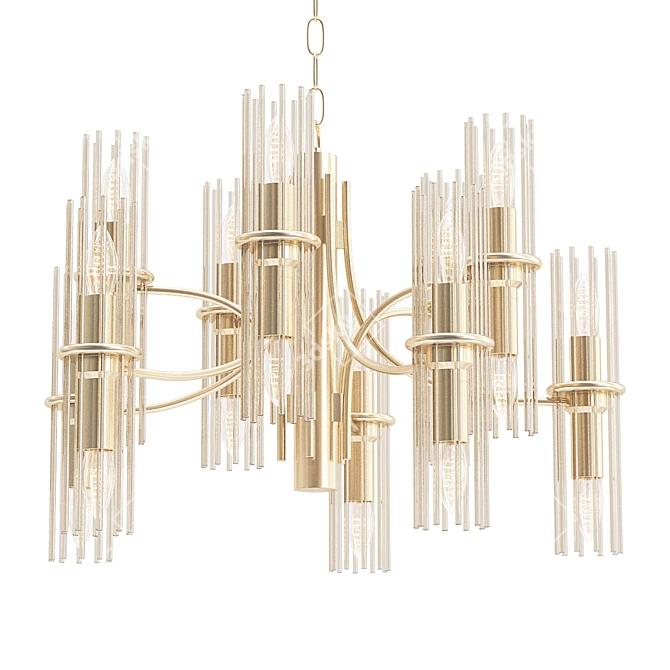 1960s Sciolari Brass Chandelier 3D model image 1