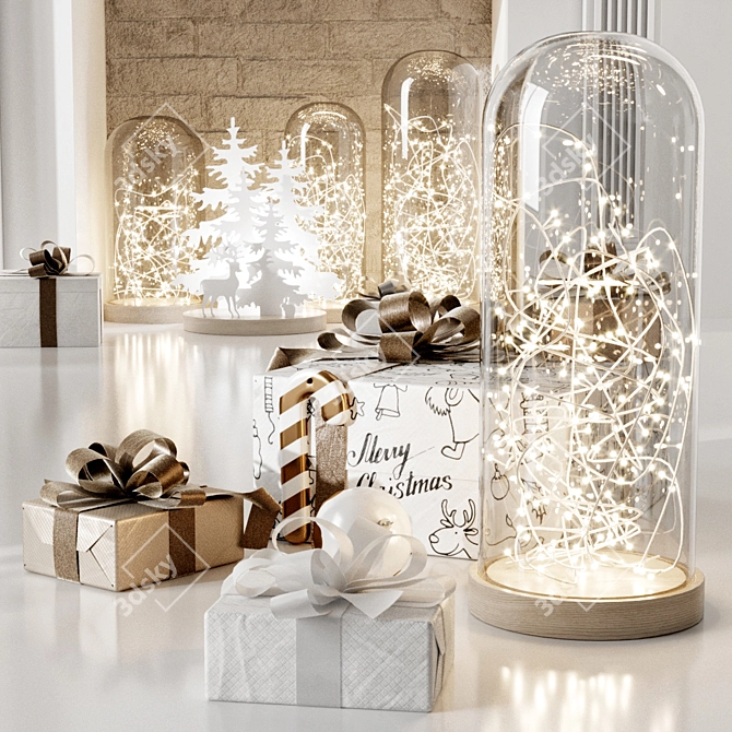 Festive Holiday Tree Decoration 3D model image 5
