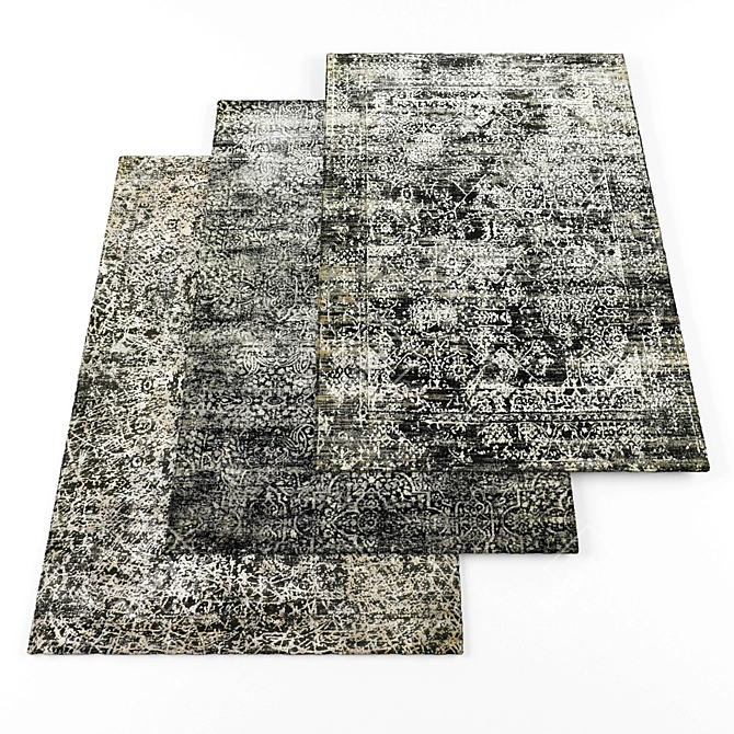 Title: Random Set of 5 Rugs with Texture Bundle 3D model image 1