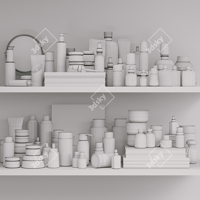 Multi-Purpose Cosmetics Shelf 3D model image 2