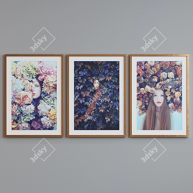 Premium Picture Frame Set in Modern Style 3D model image 2