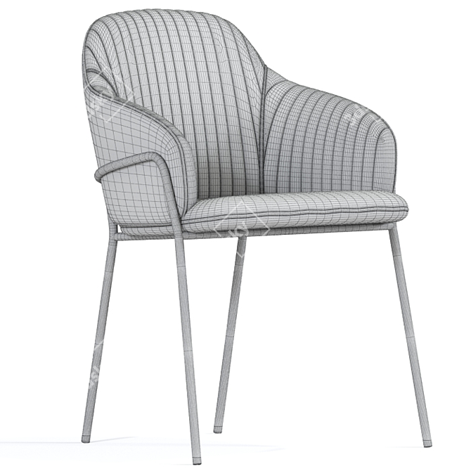 Stylish Strip Dining Chair 3D model image 3