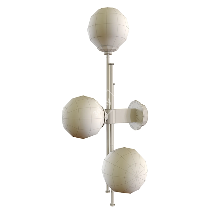 Elegant Trilogy Wall Sconce 3D model image 2