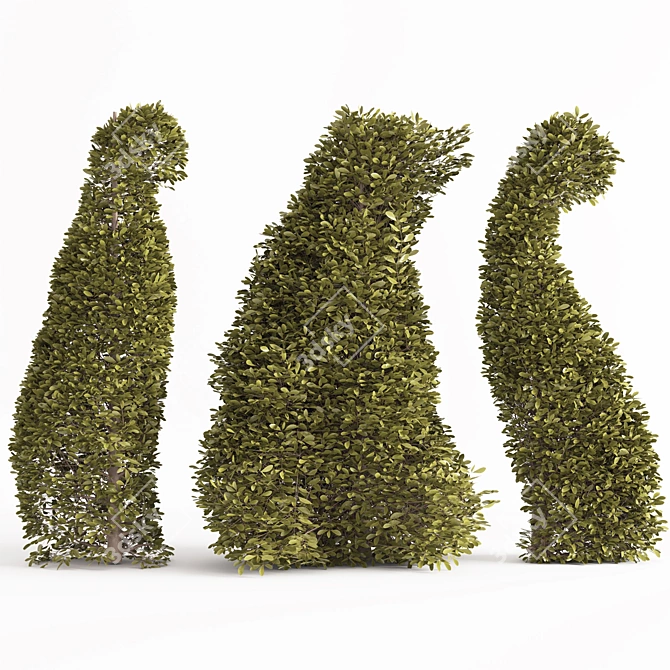 Nature-inspired Animal Bush Sculpture 3D model image 1