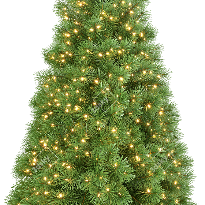 3D Christmas Tree with Lights 3D model image 2