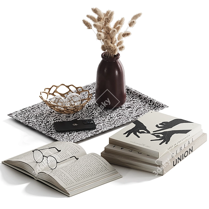 Modern Style Decorative Coffee Table Set 3D model image 1