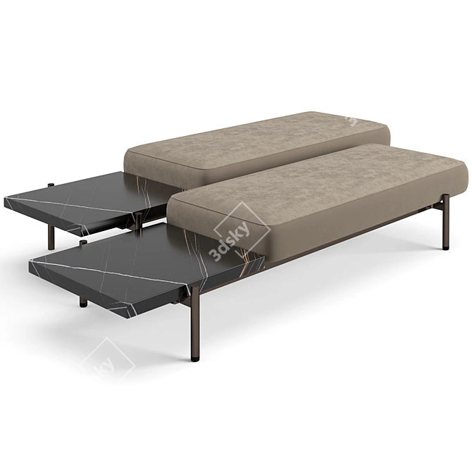 Modern Superquadra Bench Set 3D model image 7