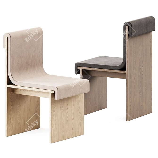 Sculpted Elegance: Melt Dining Chair 3D model image 1