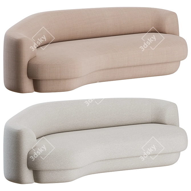 Yumi Curved Sofa: Elegant and Contemporary 3D model image 1