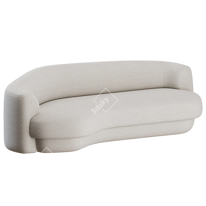 Yumi Curved Sofa: Elegant and Contemporary 3D model image 2