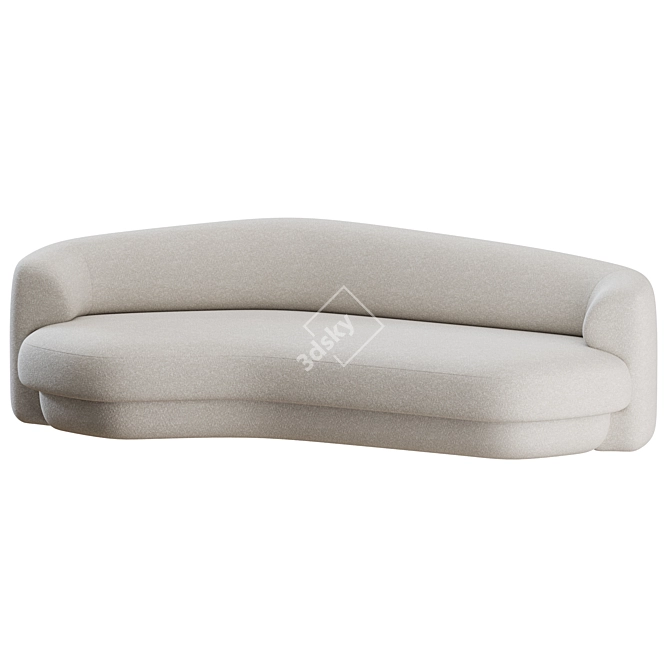 Yumi Curved Sofa: Elegant and Contemporary 3D model image 7