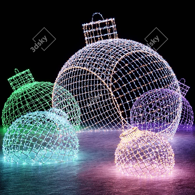 Title: Festive Garland Ball Decor 3D model image 1