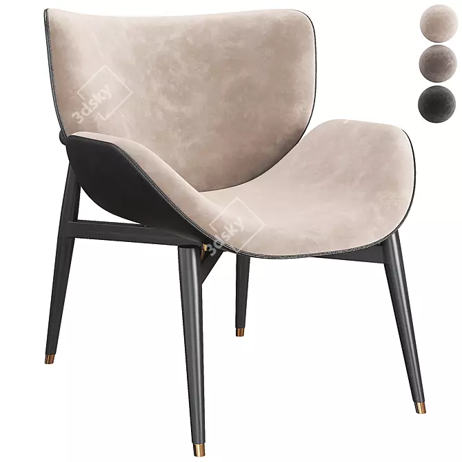 Baxter Jorgen Chair: Sleek Modern Design 3D model image 1