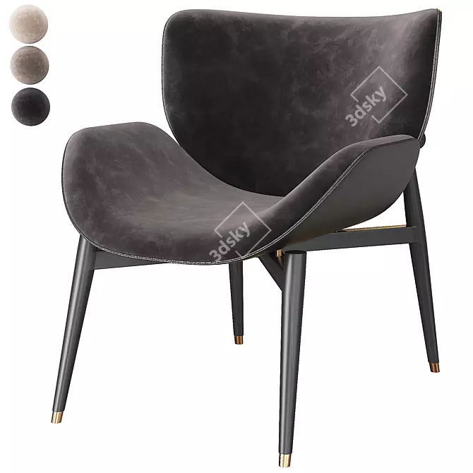 Baxter Jorgen Chair: Sleek Modern Design 3D model image 4