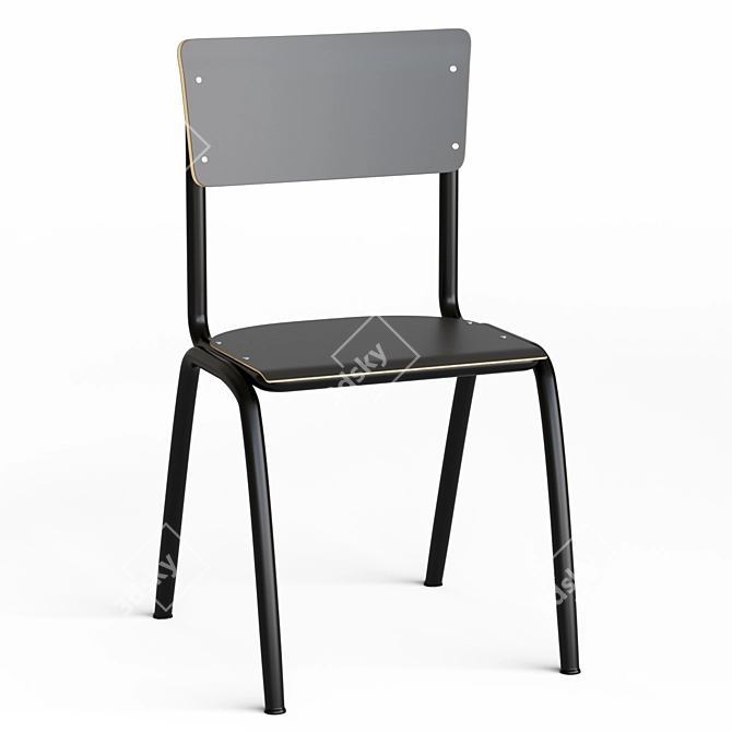 Modern Prefabricated School Chairs 3D model image 1