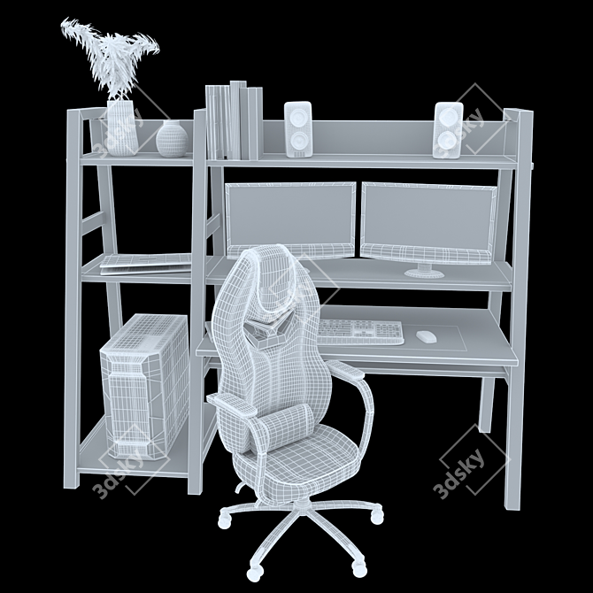 Elegant Office Furniture Set 3D model image 6