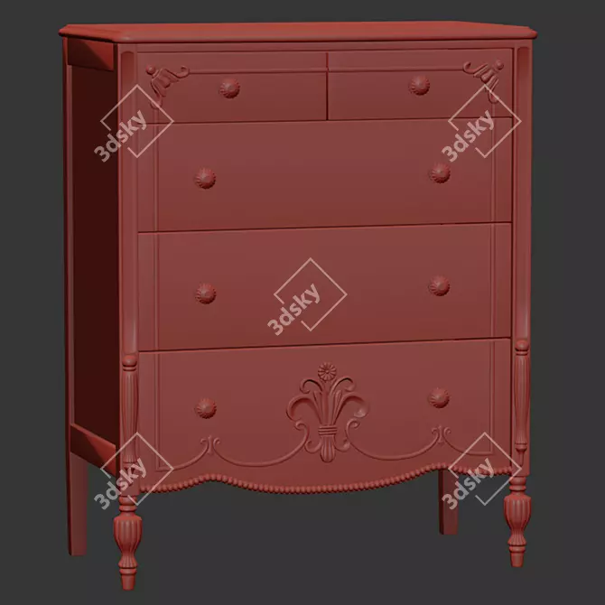 Modern Wooden Sideboard TR052 3D model image 5