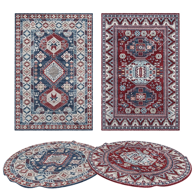 Versatile Rug Set: 8 Unique Designs 3D model image 1