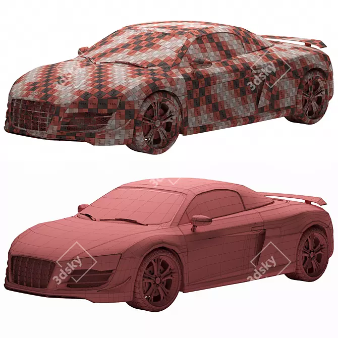 Ultimate Supercars: Audi R8 & Lamborghini Aventador 3D model image 4