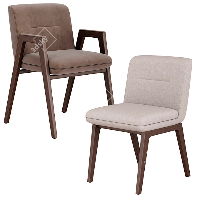 Modern Minotti Lance Chairs 3D model image 1