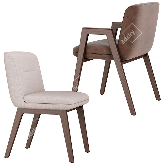 Modern Minotti Lance Chairs 3D model image 2