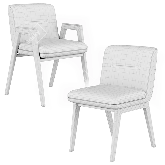 Modern Minotti Lance Chairs 3D model image 3