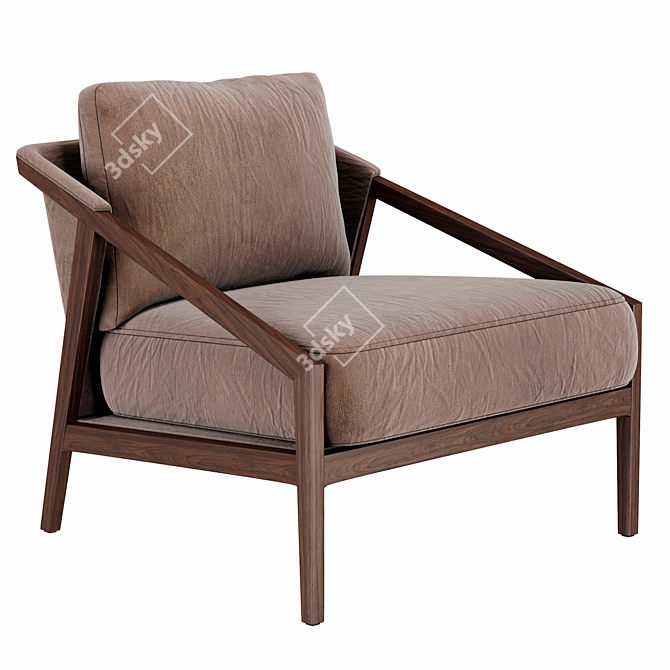 Vintage Occasional Armchair 3D model image 5