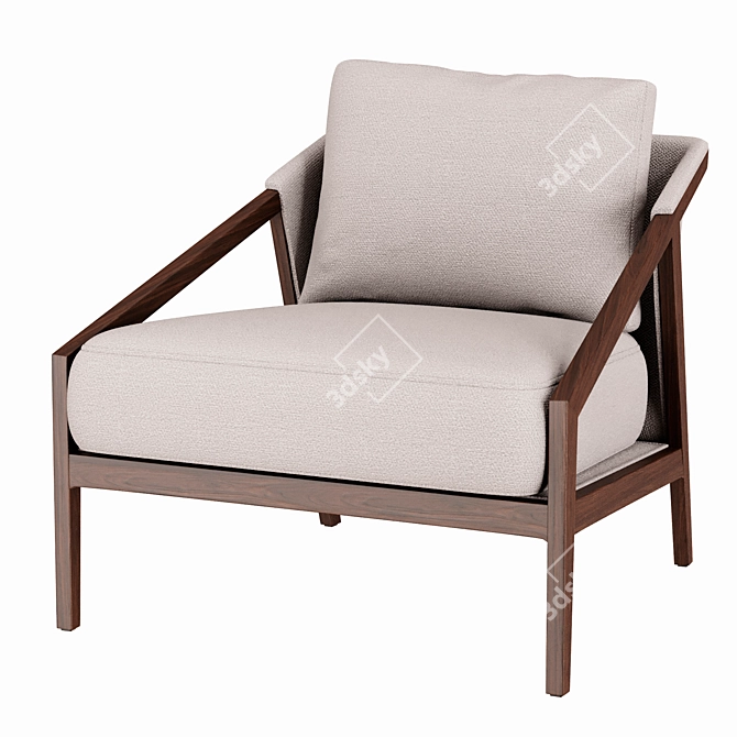 Vintage Occasional Armchair 3D model image 6