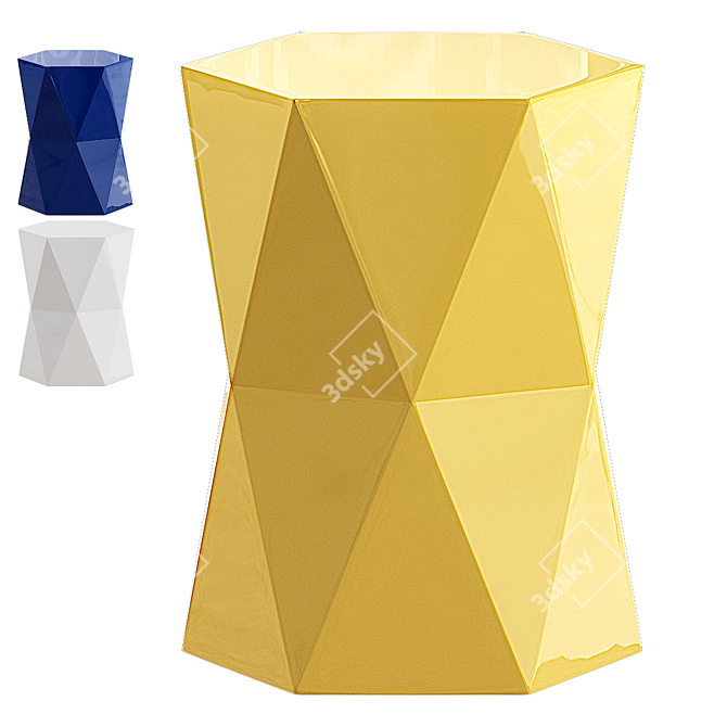 Modern Geometric Ceramic Garden Stool 3D model image 1