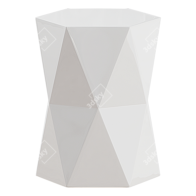 Modern Geometric Ceramic Garden Stool 3D model image 3